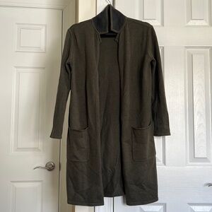 Banana Republic Factory Long Sweater Cardigan / “Coatigan” olive green